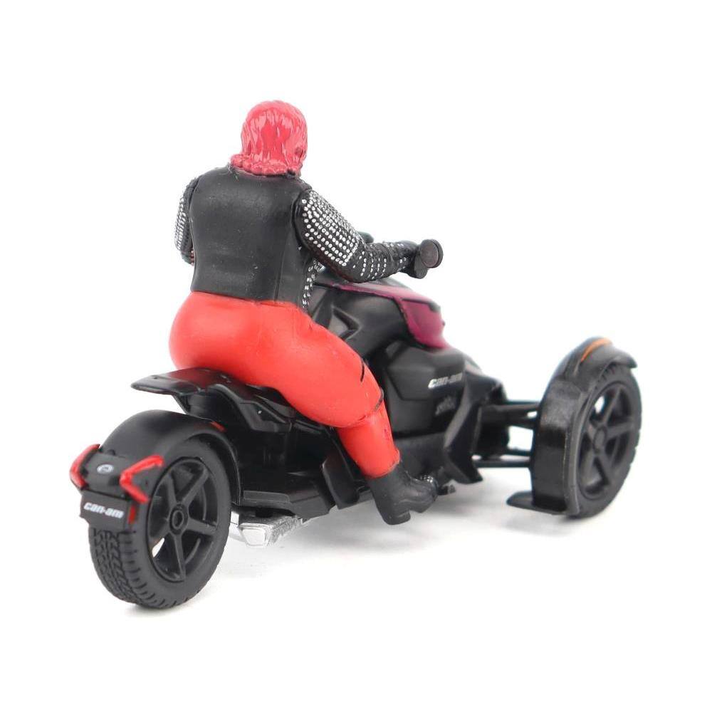 Alt View 1. BRP Models - Can-Am Ryker 3-Wheel Motorcycle Pink Punk and Black with Driver Figure 1/32 Diecast Model by BRP Models - Multi.
