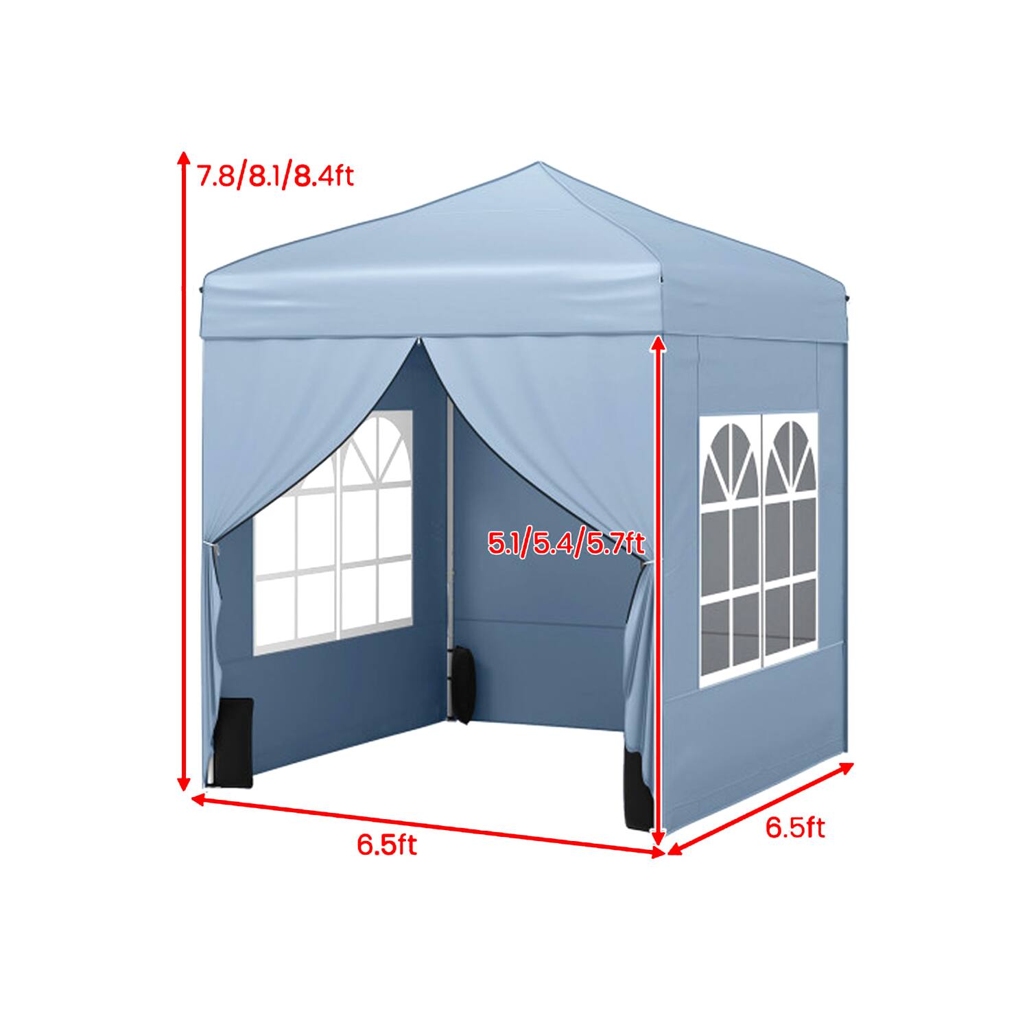 7.8/8.1/8.4ft  
5.1/5.4/5.7ft  
6.5ft  
6.5ft