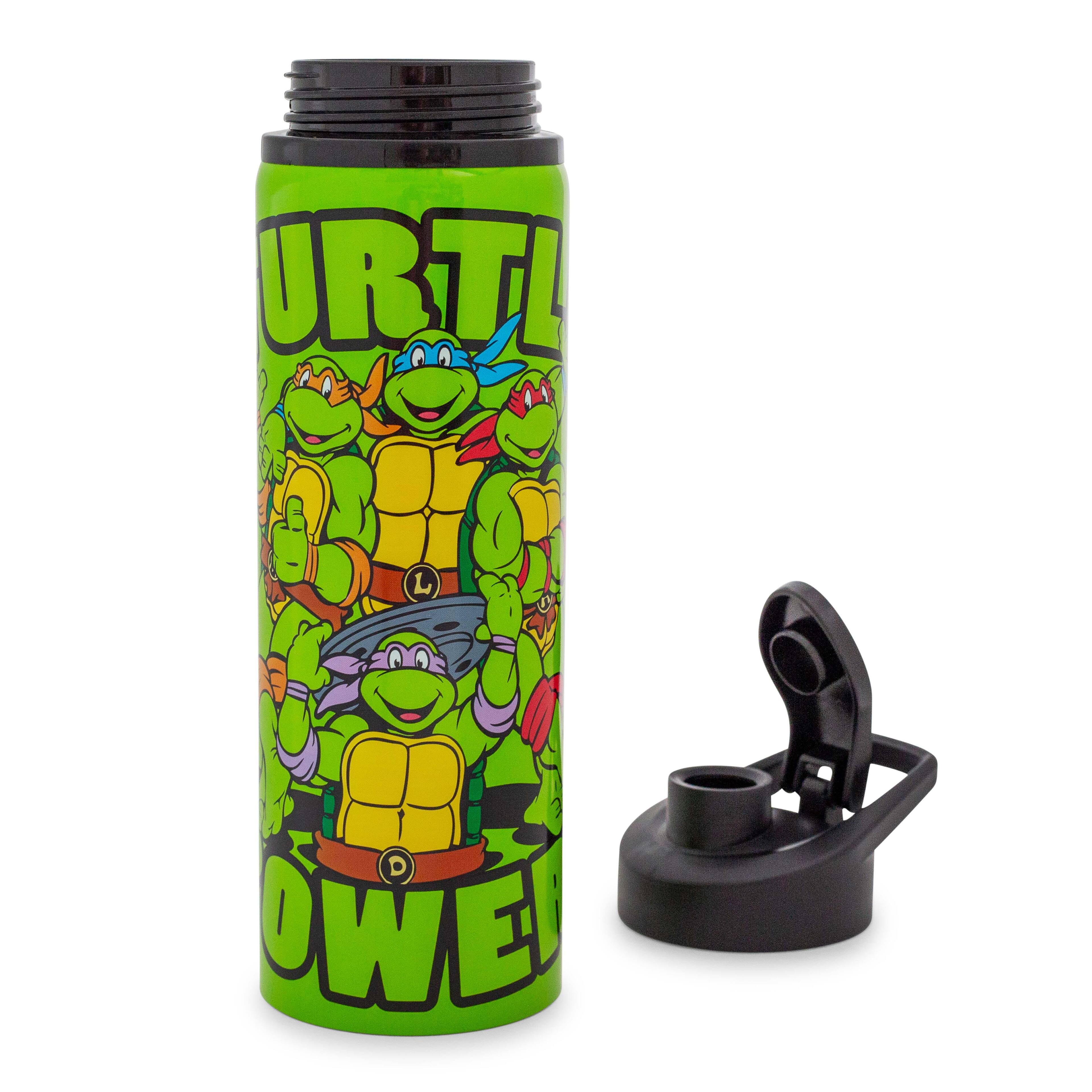 Alt View 1. Teenage Mutant Ninja Turtles - Teenage Mutant Ninja Turtles "Turtle Power" Stainless Steel Water Bottle - Green.