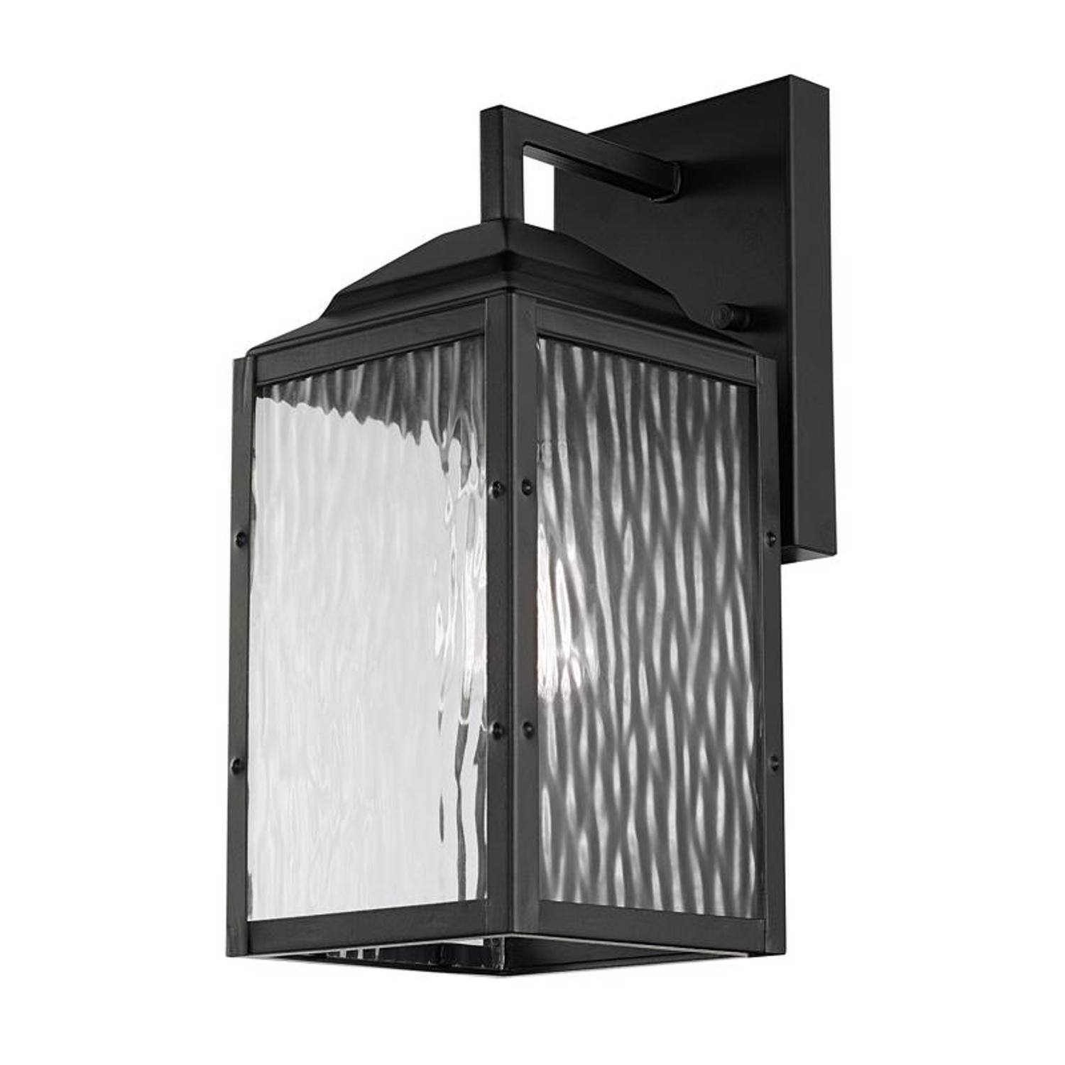 Left. Globe Electric - Globe Electric Miller 1-Light Black Downlight Wall Sconce.