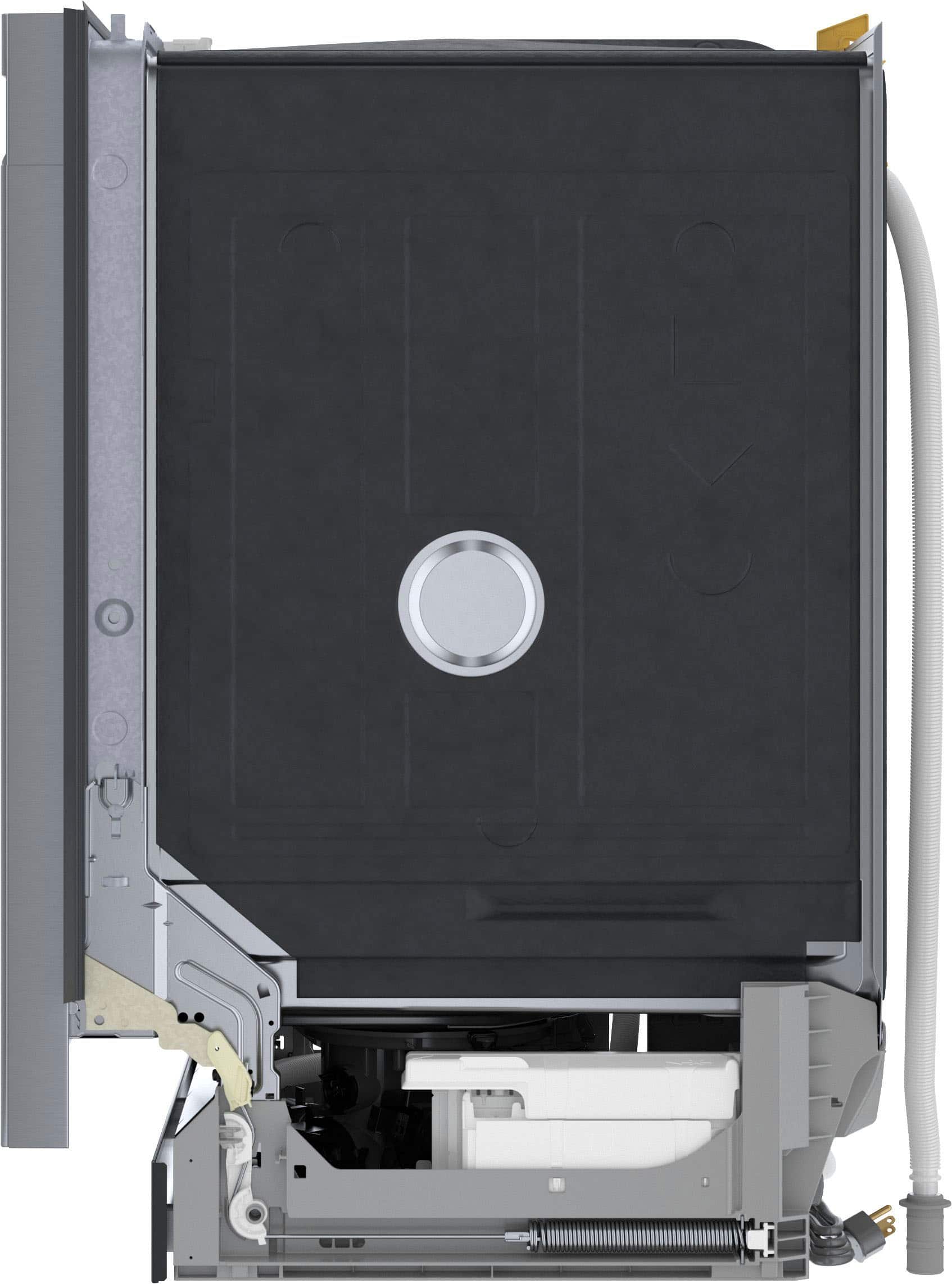 Left. Bosch - 100 Series 24" Front Control Smart Built-In Stainless Steel Tub Dishwasher with PrecisionWash, 48 dBA - Stainless steel.