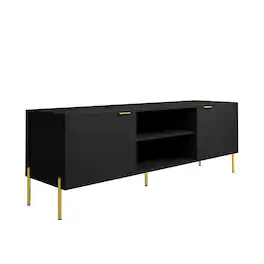 Boyel Living - 59 in. TV Stand Fits TVs Up to 65 in. LED Entertainment Center with Cabinet - Black