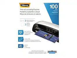 Fellowes - Thermal Laminating Pouches, Letter Size, 3 Mil, 100/Pack (5743301) - Clear