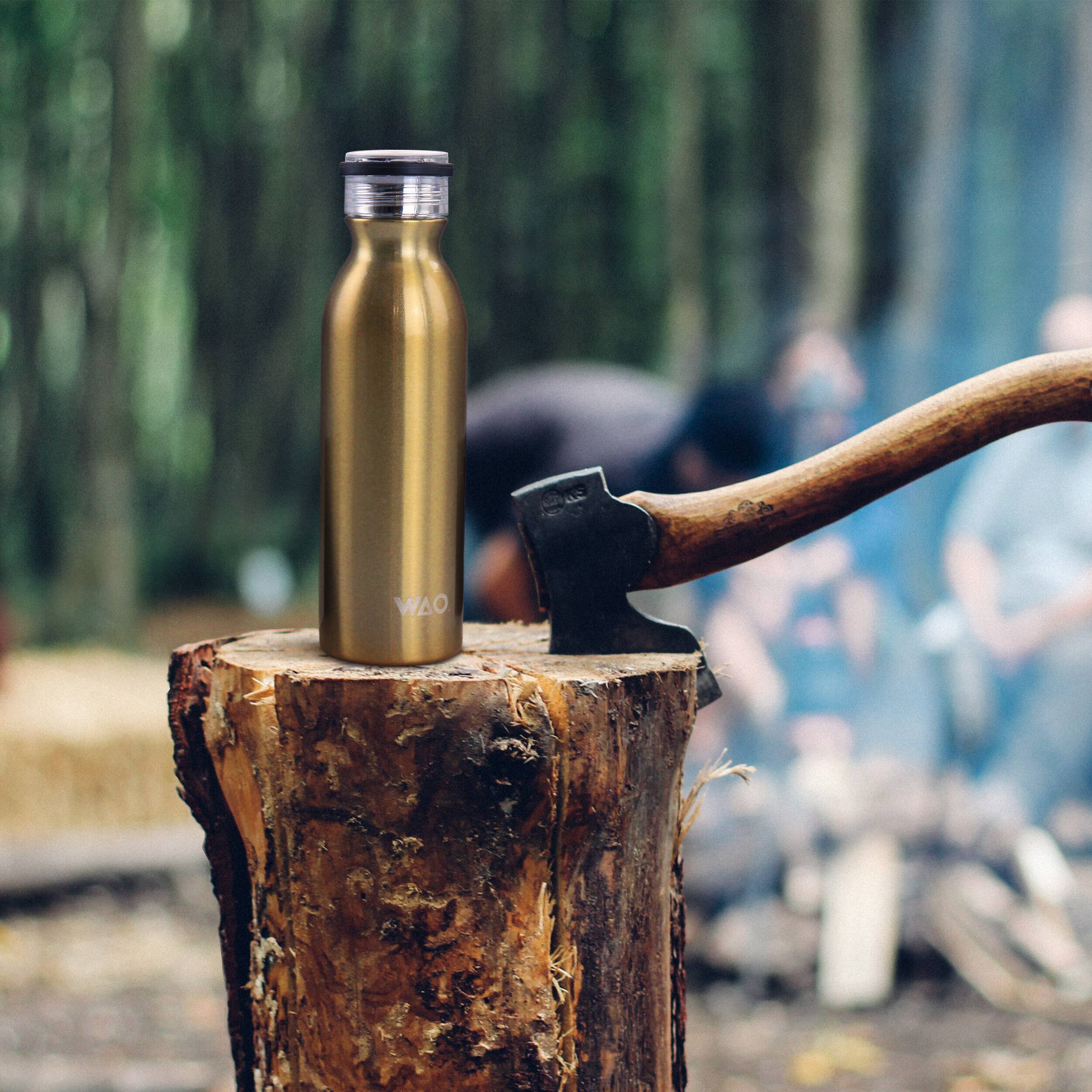 Alt View 4. Gibson - WAO 20 Ounce Stainless Steel Insulated Thermal Bottle with Lid in Dark Gold - Dark Gold.