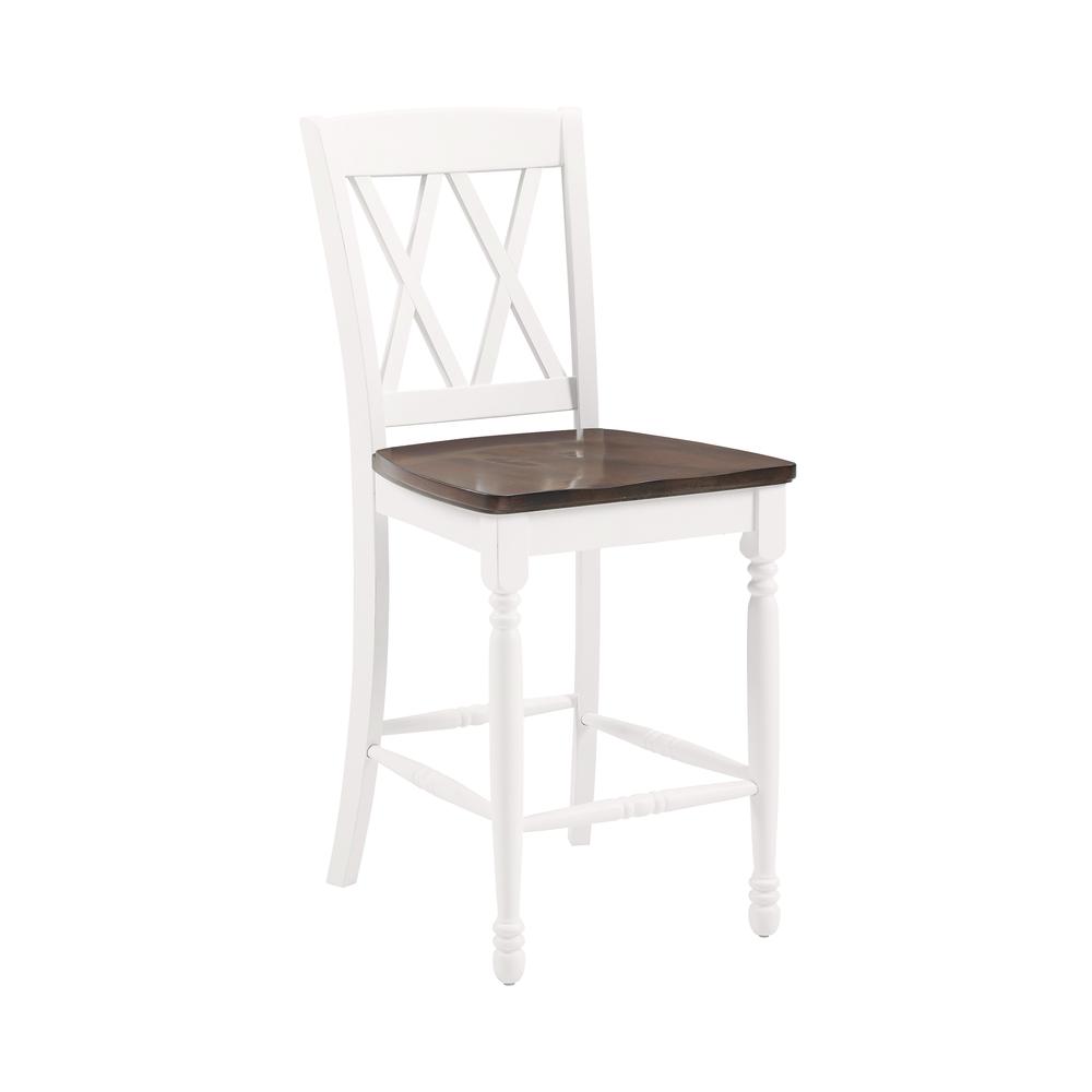 Alt View 4. Crosley Furniture - Shelby 2-Piece Counter Height Bar Stool Set - 2 Stools - Distressed White.