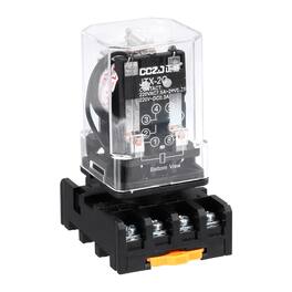Unique Bargains - DPDT Electromagnetic Power Relay, AC 12V Coil 10A, 8 Pin MK2P-I Small Relay with Socket Base, 2NO/2NC JTX-2C - Black