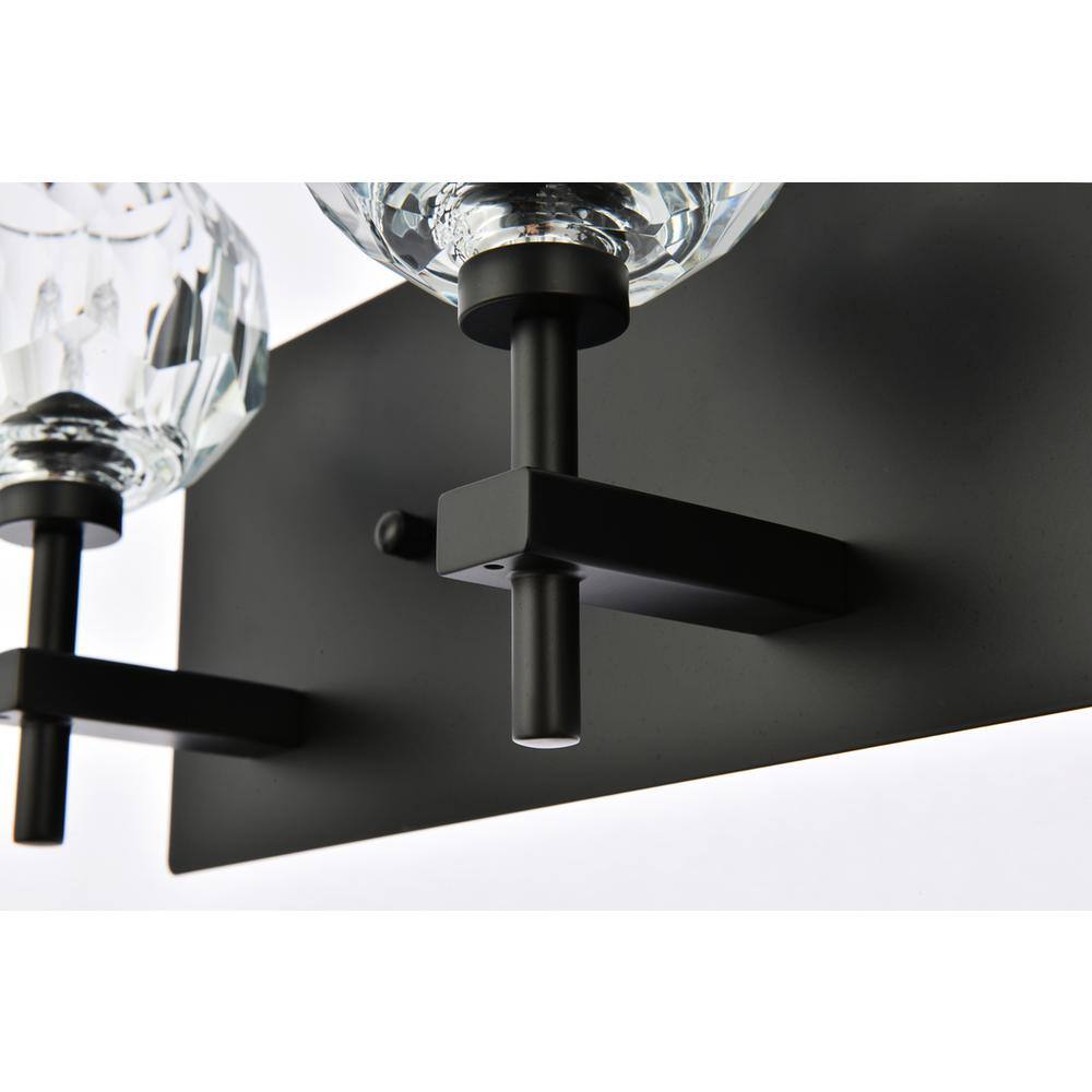 Back. Elegant Lighting - Graham 5 Light Wall Sconce in Black - Black And Clear.
