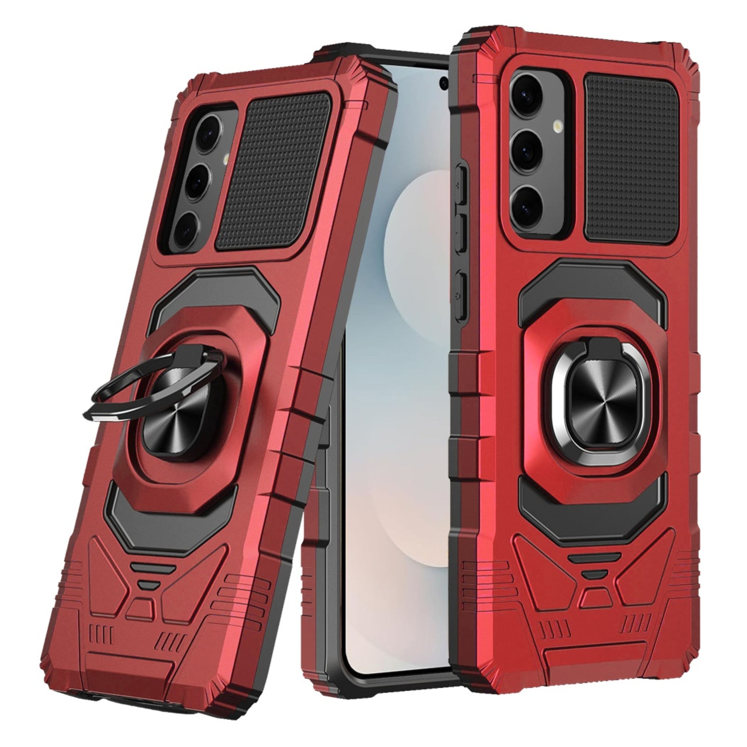 Kitcheniva - Shockproof Dual Layer Phone Case With Ring Stand & Tempered Glass For Samsung Galaxy S26+ - Red price history on PriceWatchPro