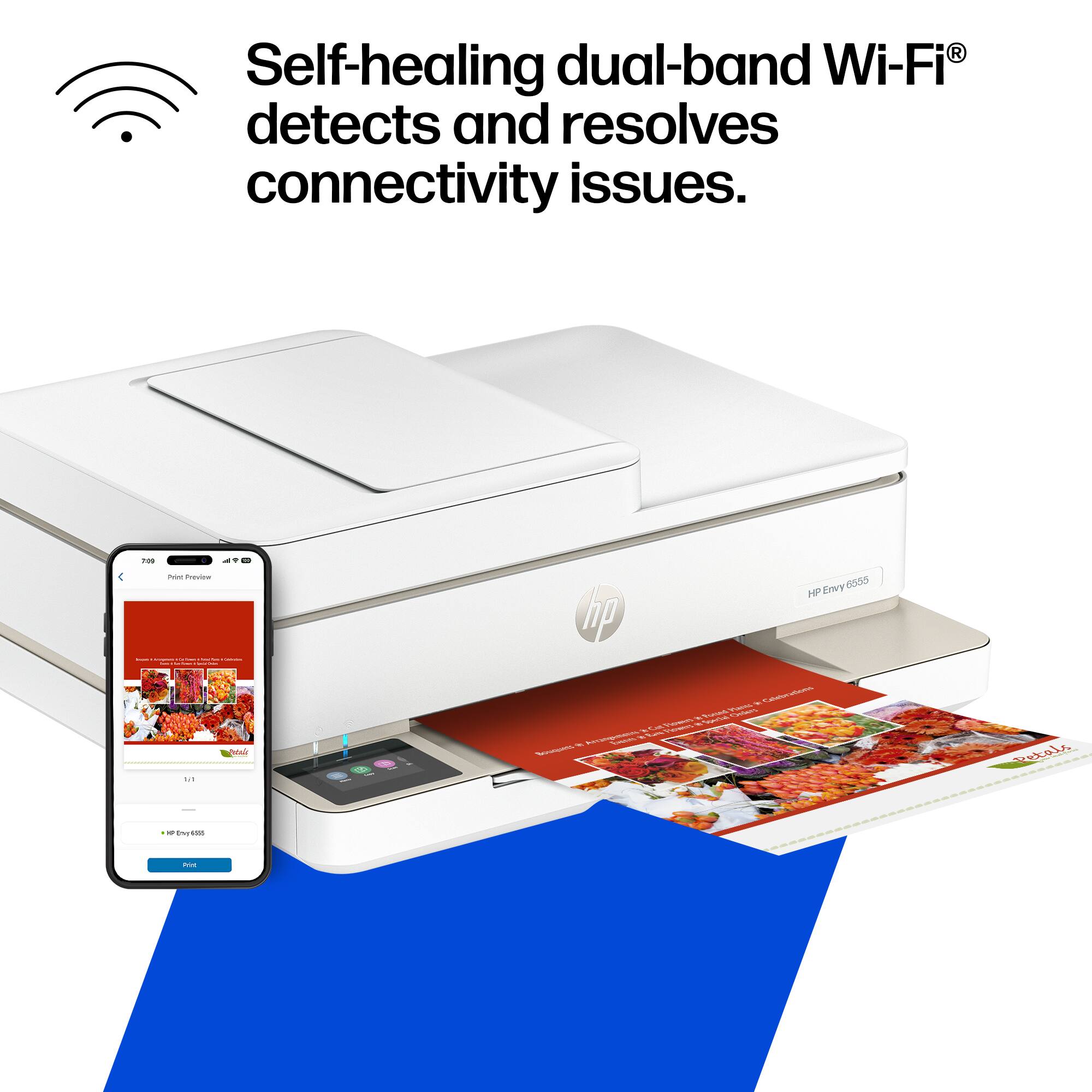 Self-healing dual-band Wi-Fi® detects and resolves connectivity issues.
