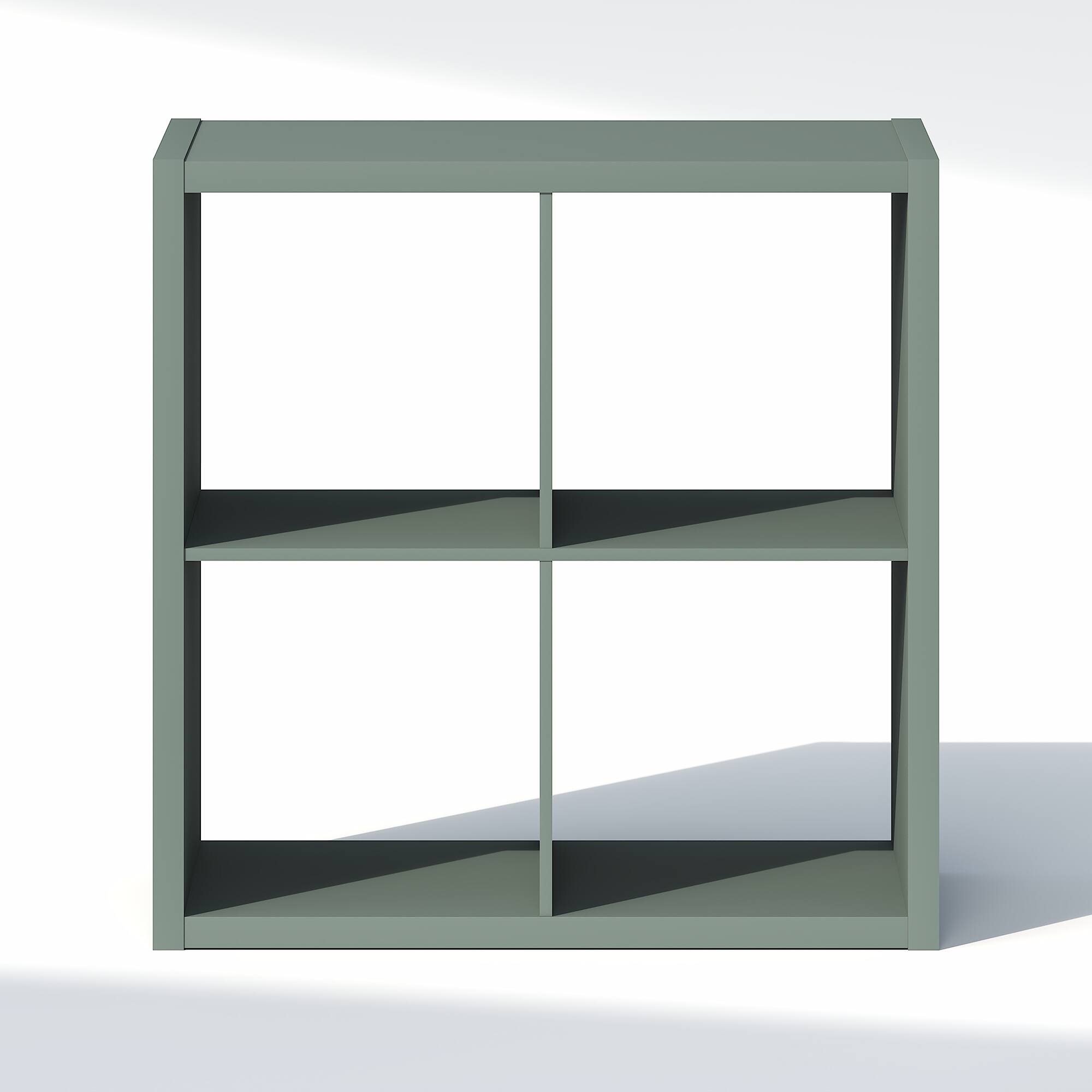 Alt View 5. Furinno - CUBIC Closet Organizers, 4-Cube Open Closet Organizer, Extra Thick Frame, for Wardrobe, Bedroom, Living Room - Sage Green.
