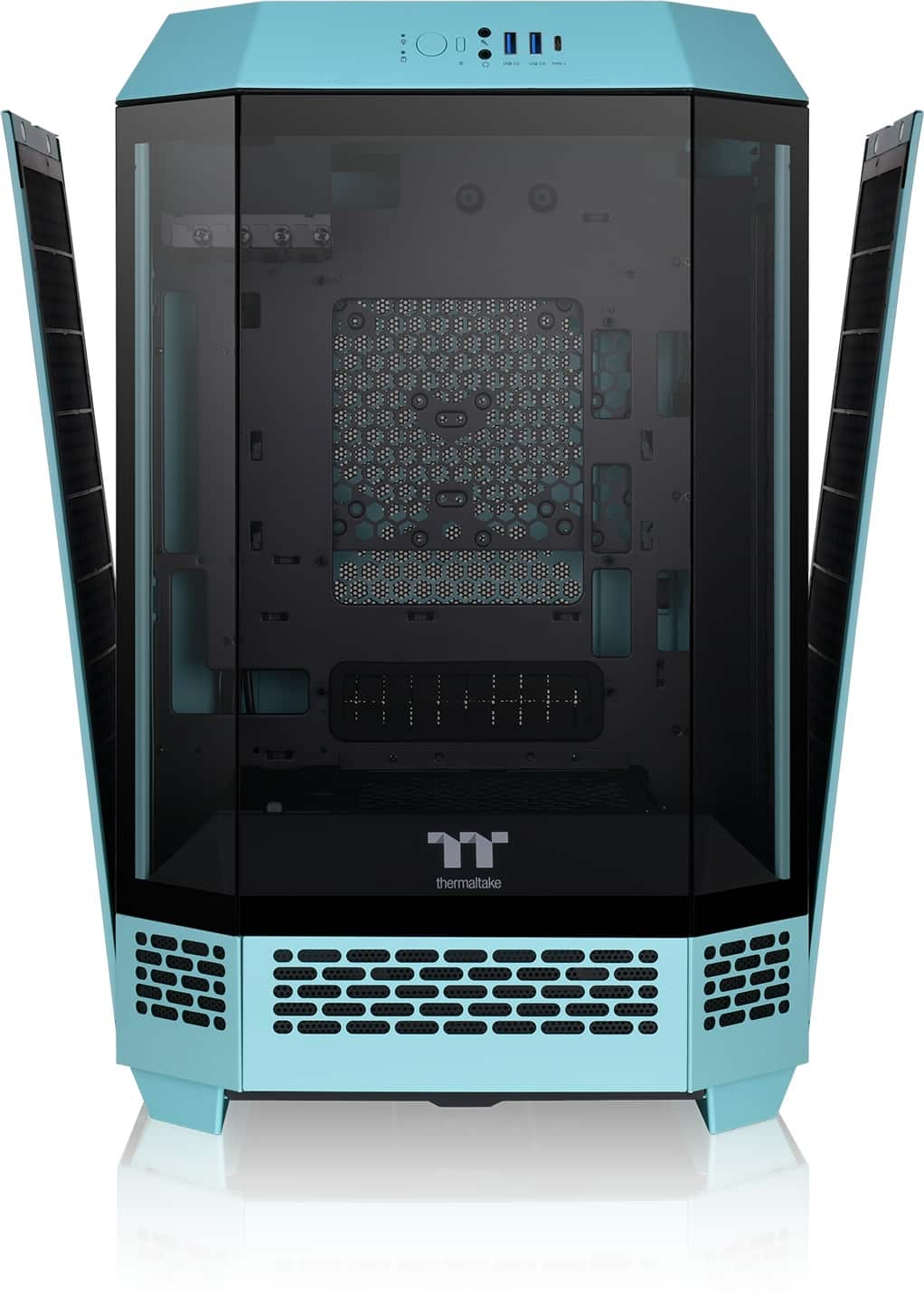 Alt View 12. Thermaltake - The Tower 300 Micro ATX PC Case - Turquoise.