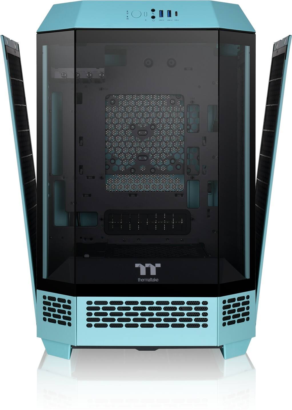 Alt View 12. Thermaltake - The Tower 300 Micro ATX PC Case - Turquoise.
