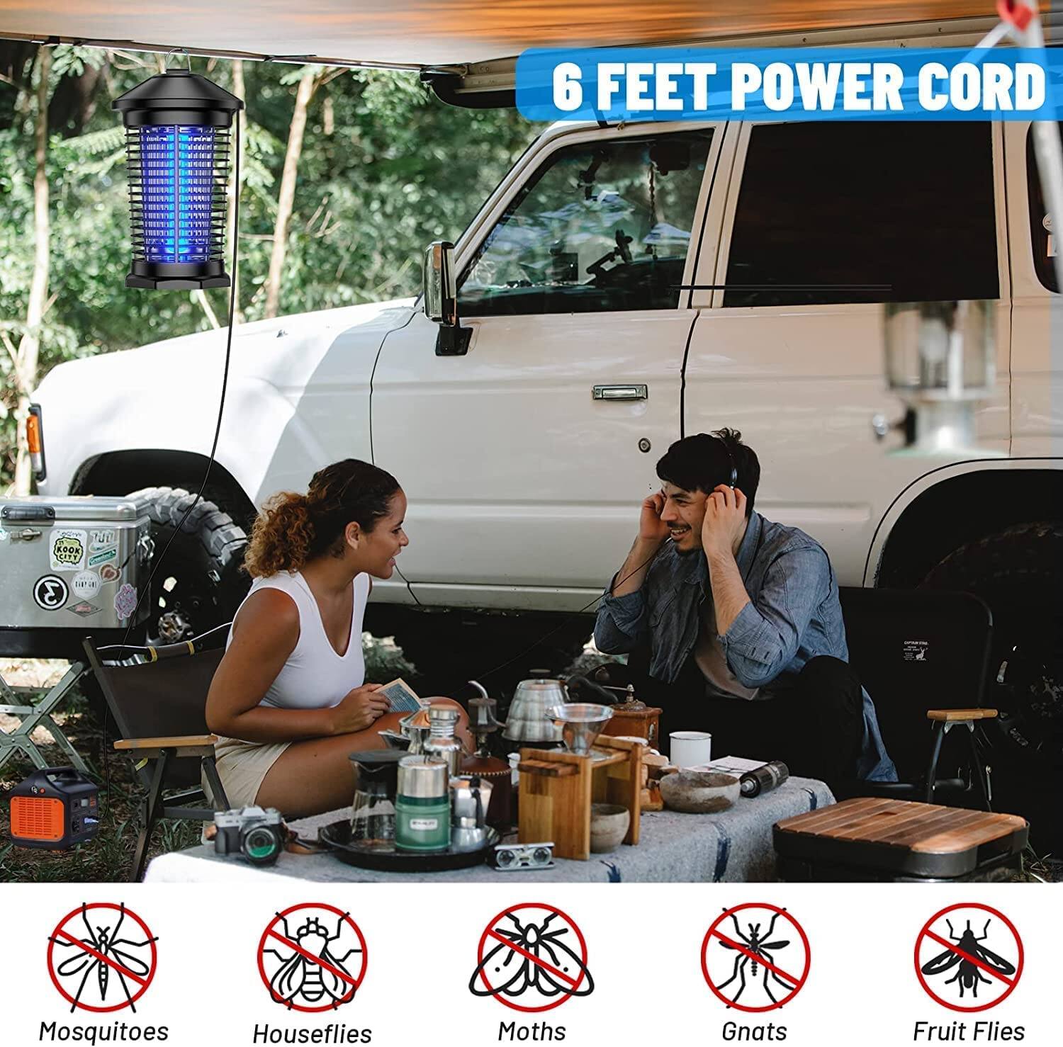 6 FEET POWER CORD

Mosquitoes  
Houseflies  
Moths  
Gnats  
Fruit Flies