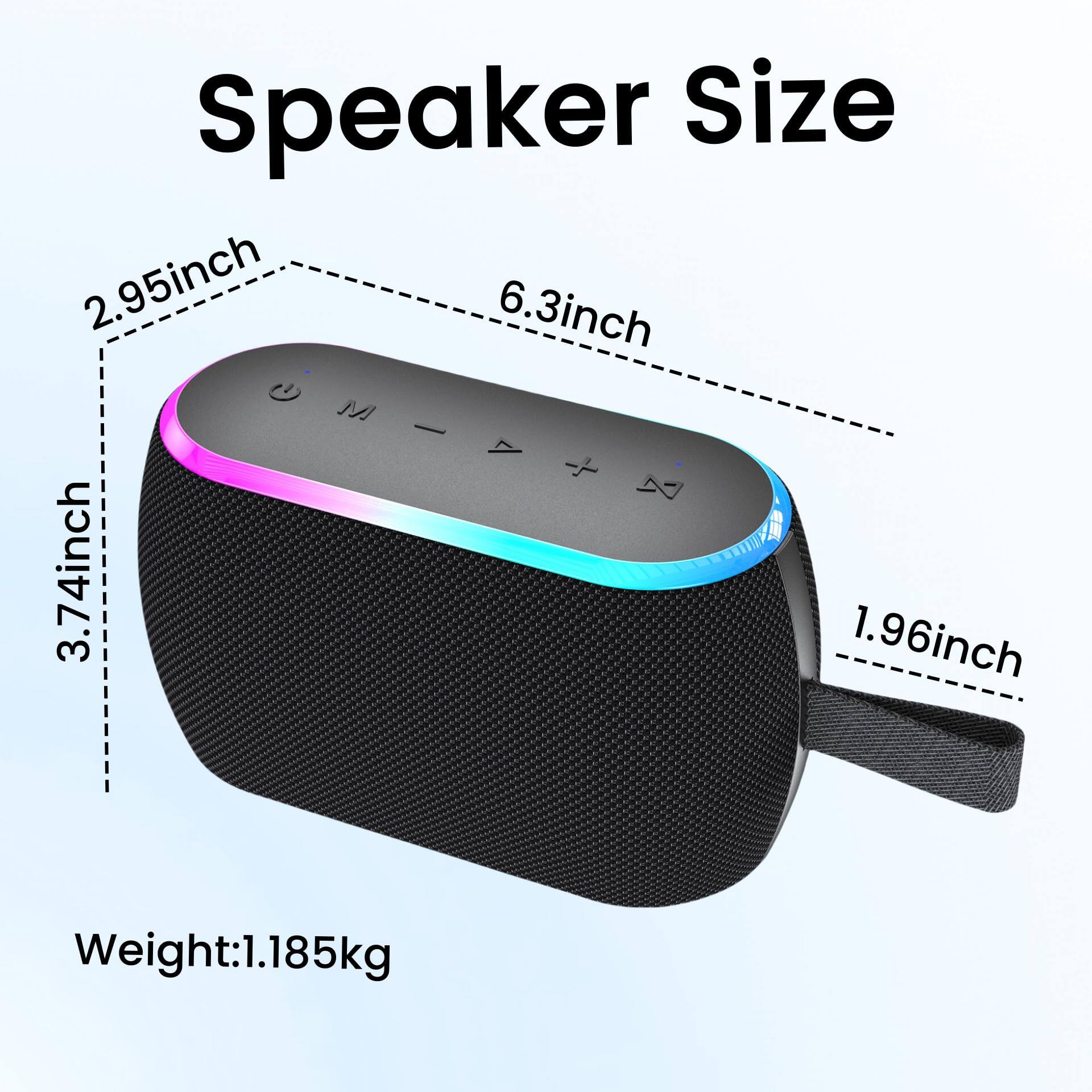 Speaker Size: 2.95inch, 6.3inch, 3.74inch, 1.96inch  
Weight: 1.185kg