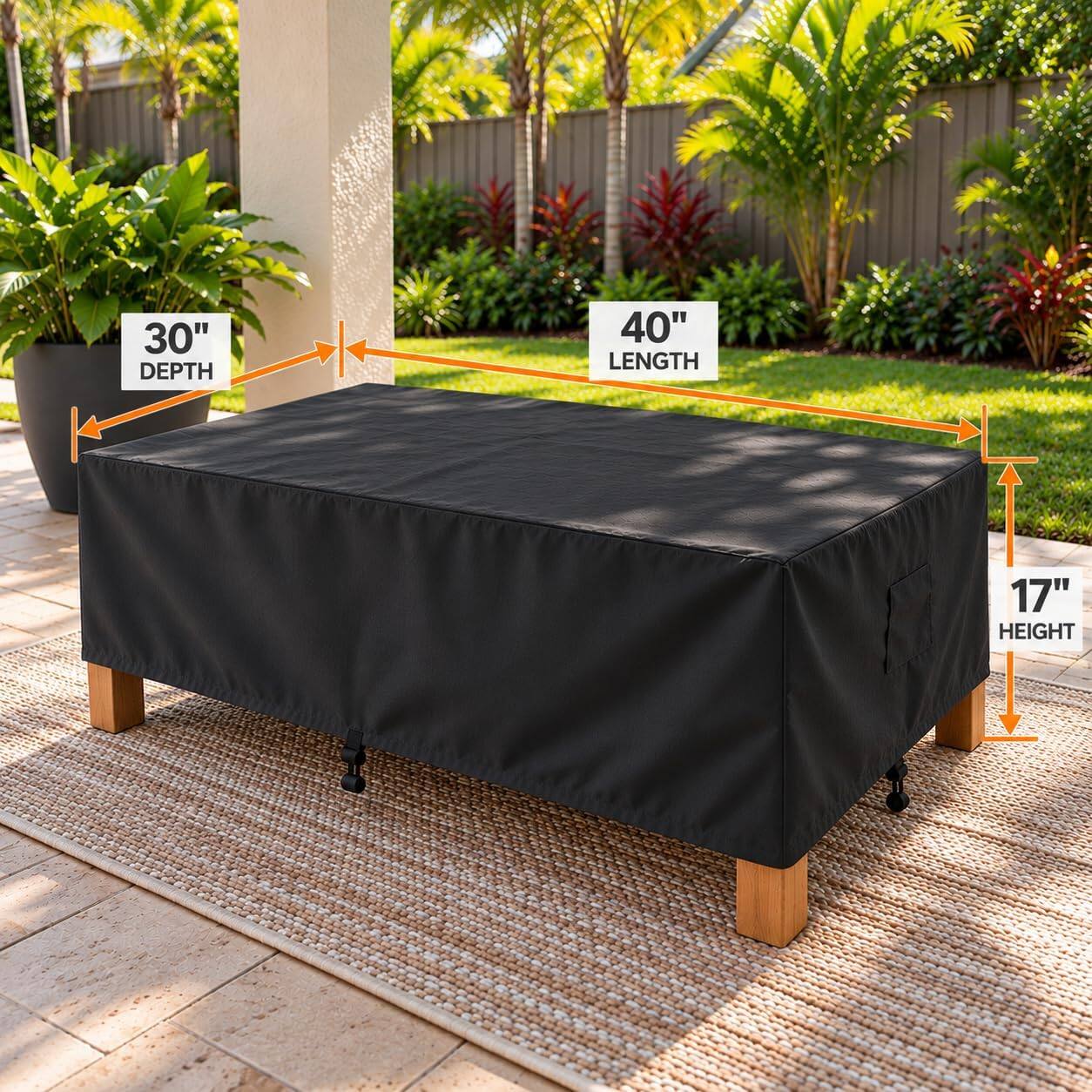 30" DEPTH  
40" LENGTH  
17" HEIGHT