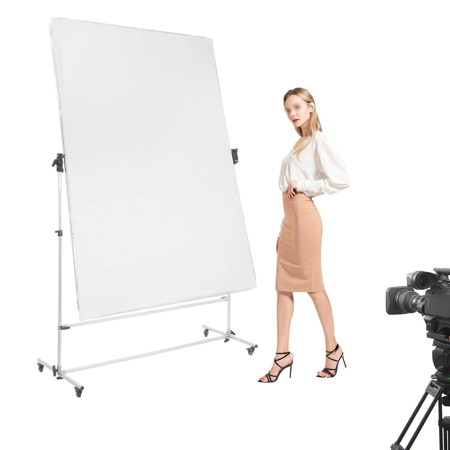 Angle. Stock Preferred - Height Adjustable Photography Light Diffuser with Stand & Wheels.