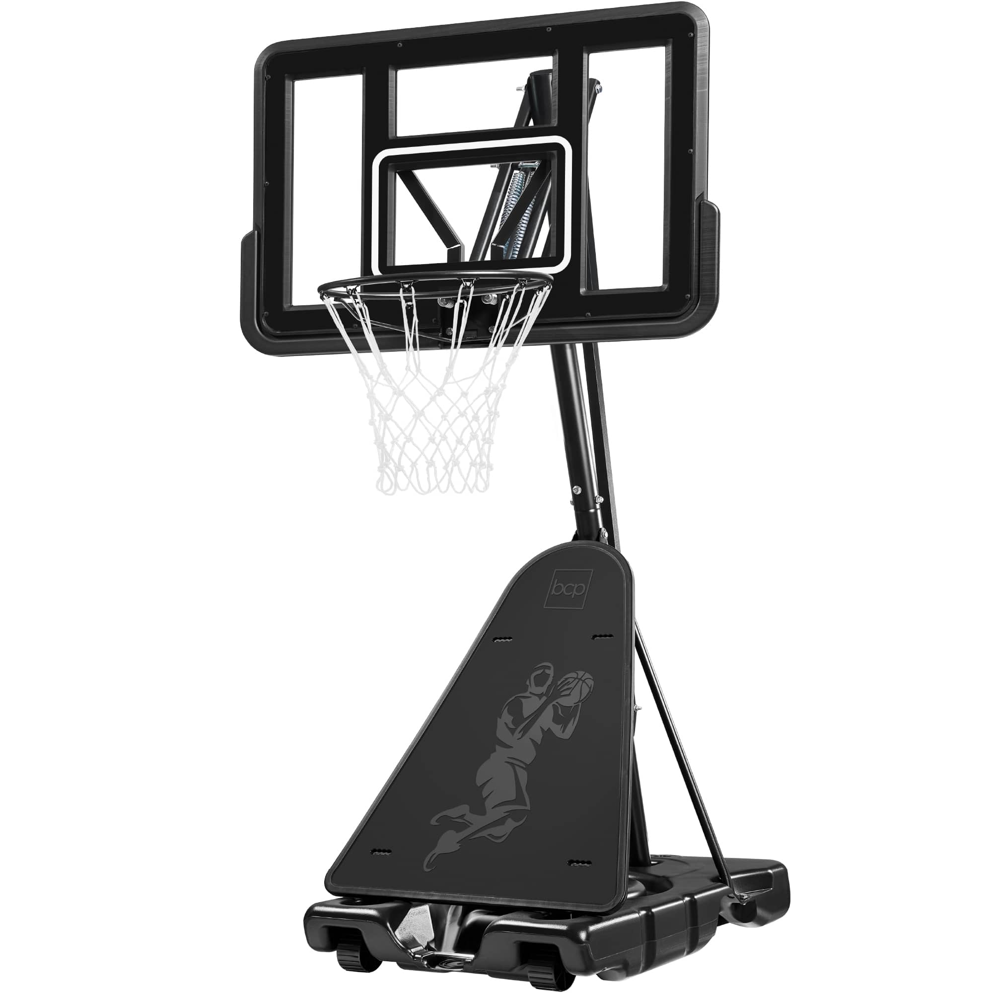 Front. Best Choice Products - Best Choice Products Adjustable 4.4-10ft Basketball Hoop, Portable Goal w/Shatterproof Backboard, Ball Return - Black - Black.