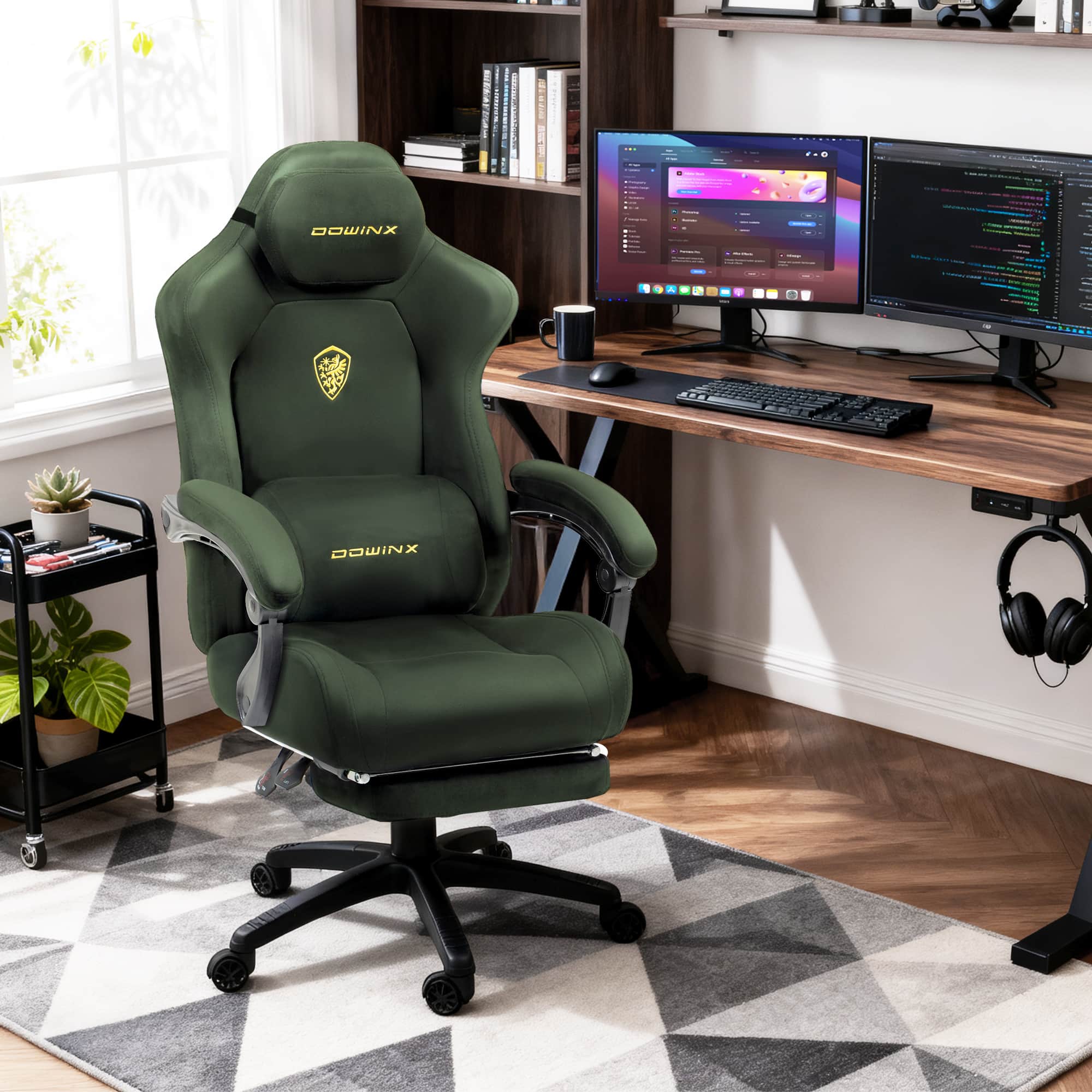Dowinx Gaming Chair Big and Tall, Suede Fabric Game Chair with Dowinx Gaming Chair Big and Tall, Suede Fabric Game Chair with