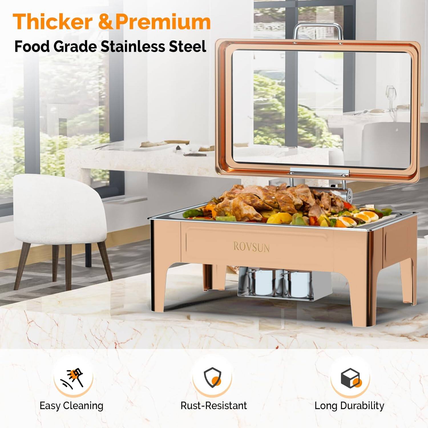 Thicker & Premium  
Food Grade Stainless Steel  

Easy Cleaning  
Rust-Resistant  
Long Durability