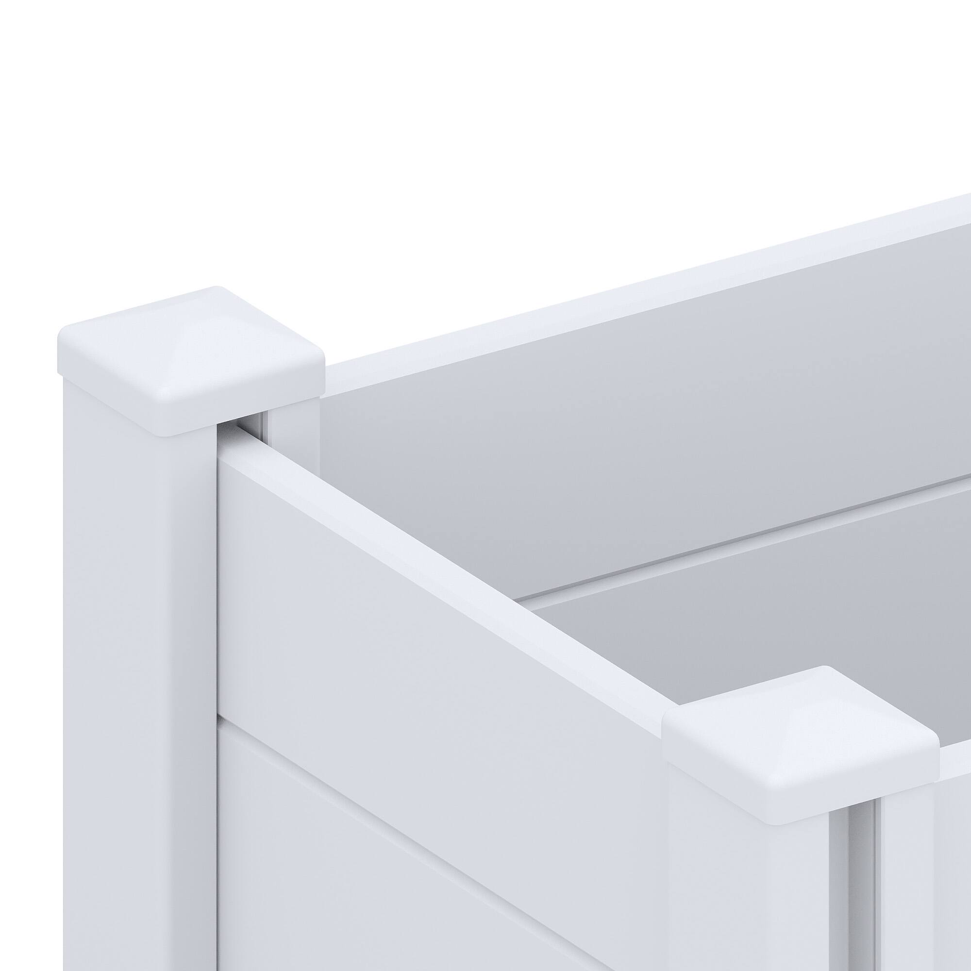 Alt View 4. PexFix - 51.2 in. W x 13 in. H Rectangle Vinyl PVC Planter Box Raised Garden Beds-Perfect for Patio and Backyard Use - White.