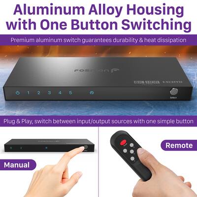 DIGITUS DS-55332 HDMI Switch 5x1-5 In 1 Uit - UHD 4K/60 Hz DIGITUS DS-55332 HDMI Switch 5x1-5 In 1 Uit - UHD 4K/60 Hz