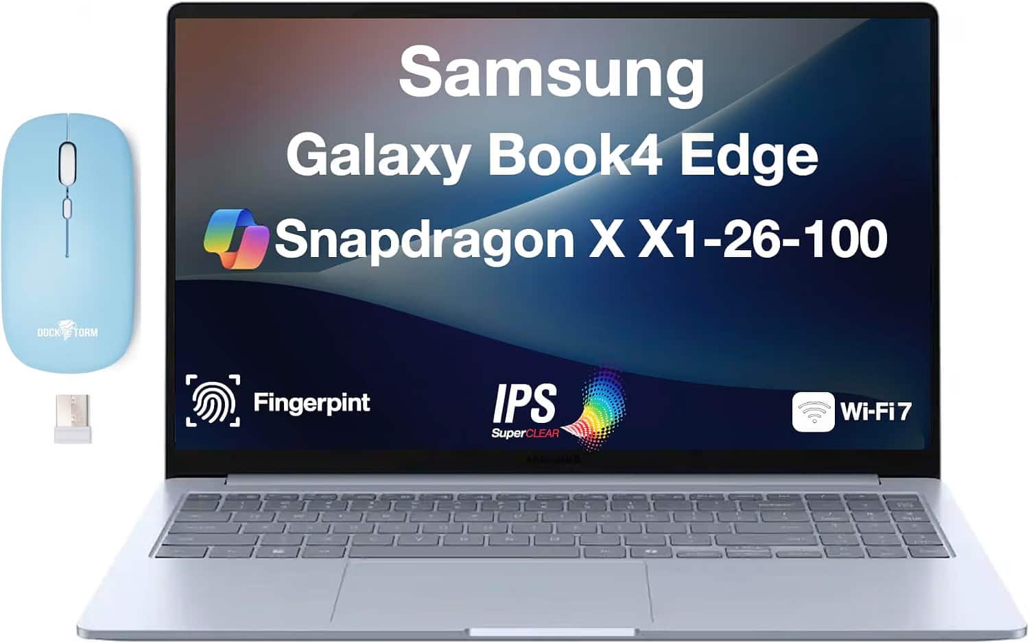 Samsung - Galaxy Book4 Laptop 15.6"（Qualcomm Snapdragon X X1-26-100, 16GB DDR5, 512GB SSD,Win 11 Home w/DKZ Wireless Mouse - Sapphire Blue