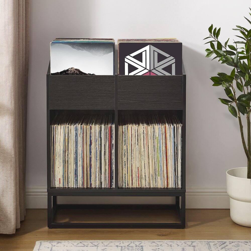 Alt View 9. Crosley Furniture - Enzo Medium Vinyl Record Storage Stand - Black.