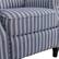 Alt View 13. Bestier - 31in Classic Wide Upholstered Stripe Recliner with Wing Back - Blue.
