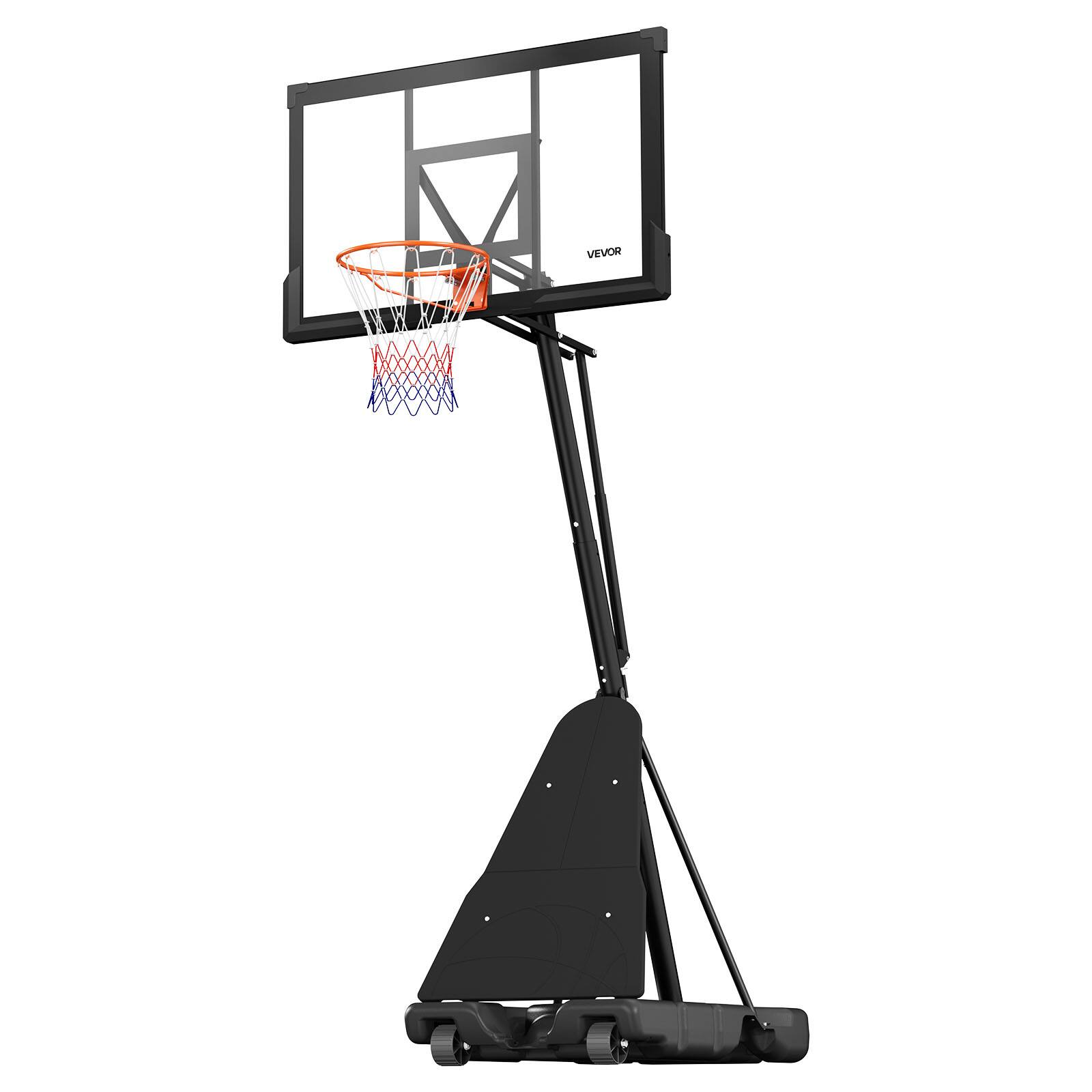 Alt View 5. VEVOR - Portable Basketball Stand,10ft Height Adjustment Basketball Hoop & Goal,Basketballs Hoop Outdoor with 50in PC Backboard - Black.