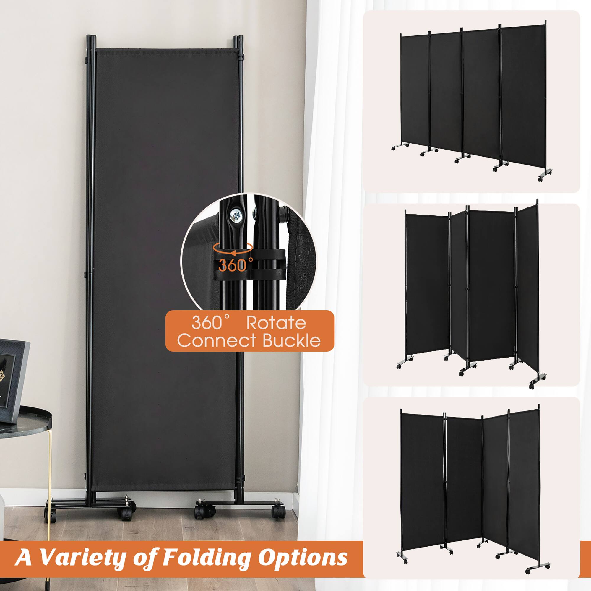 360° Rotate Connect Buckle  
A Variety of Folding Options