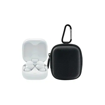 Front. Sony - Sony LinkBuds Open True Wireless Earbud White Headphones with Earbud Case Bundle - White.