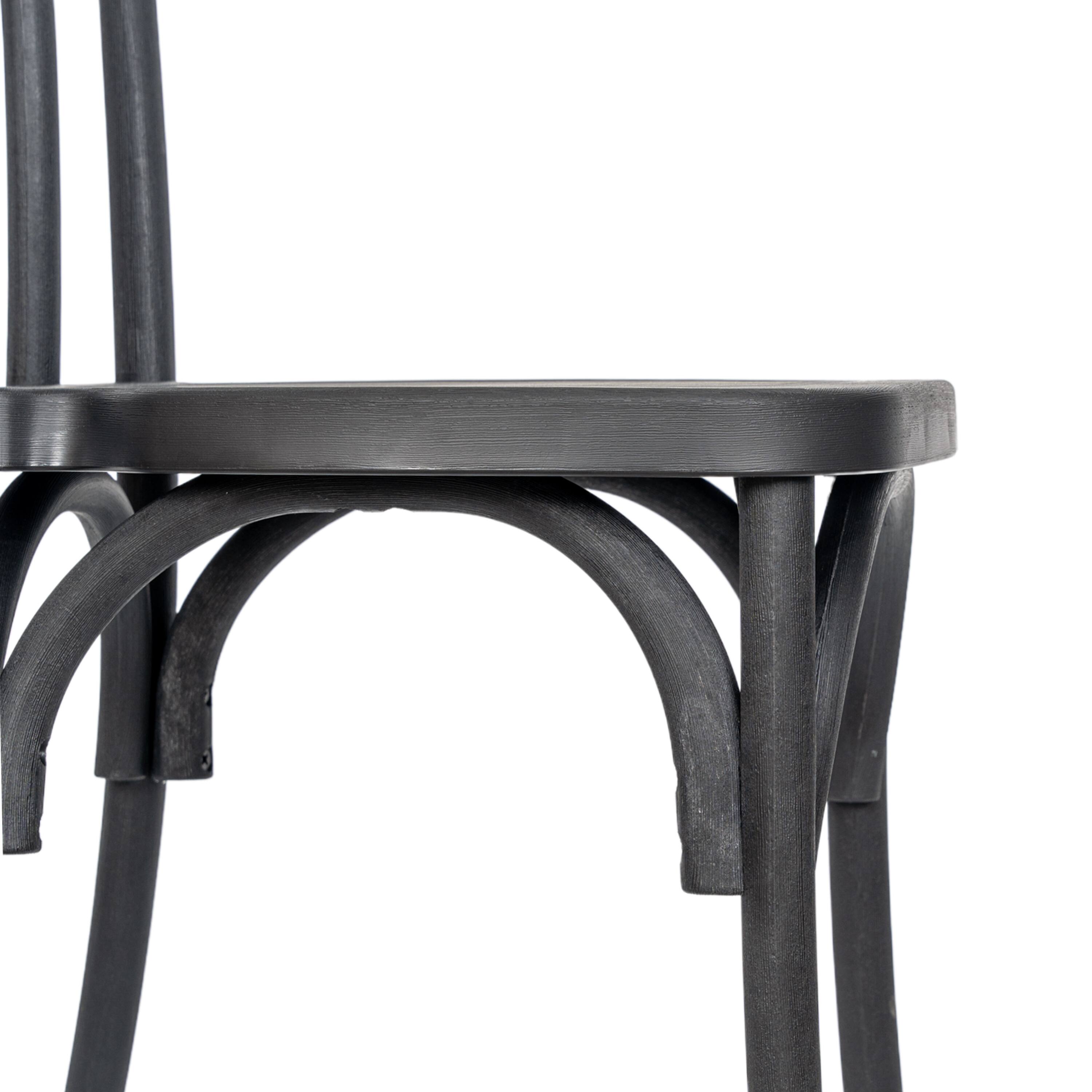 Alt View 10. Emma + Oliver - Hensler Set of 2 Weather-Resistant Wood Look Stackable Resin Thonet Chairs for Indoor/Outdoor Use - Black.