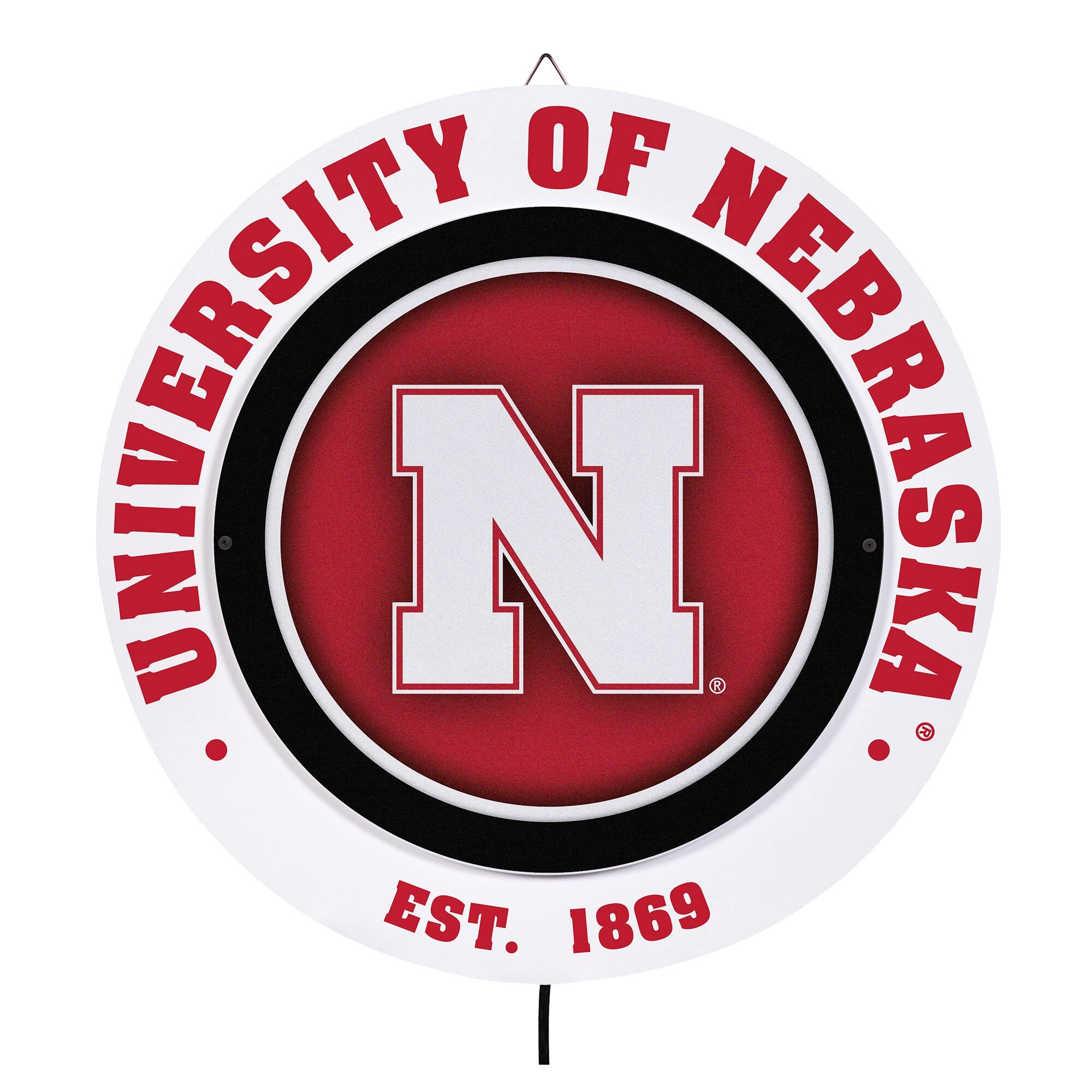 Nebraska Huskers 15" LED Round Metal Lit Wall Sign