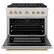 Angle. ZLINE - 36 in. Wide 6 Burner Autograph 5.2 cu. ft. Freestanding Paramount Dual Fuel Range w/ DuoPro Cooktop with Gold Accents - Stainless Steel.