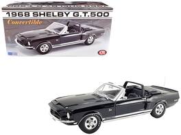 ACME - 1968 Shelby GT500 KR Convertible Black with White Stripes Limited Edition to 480 pieces Worldwide 1/18 - Black and White