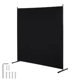 VEVOR - Room Divider, Single Panel Room Divider, 6FT Privacy Screen Indoor, Partition Divider for Room Separation - Black