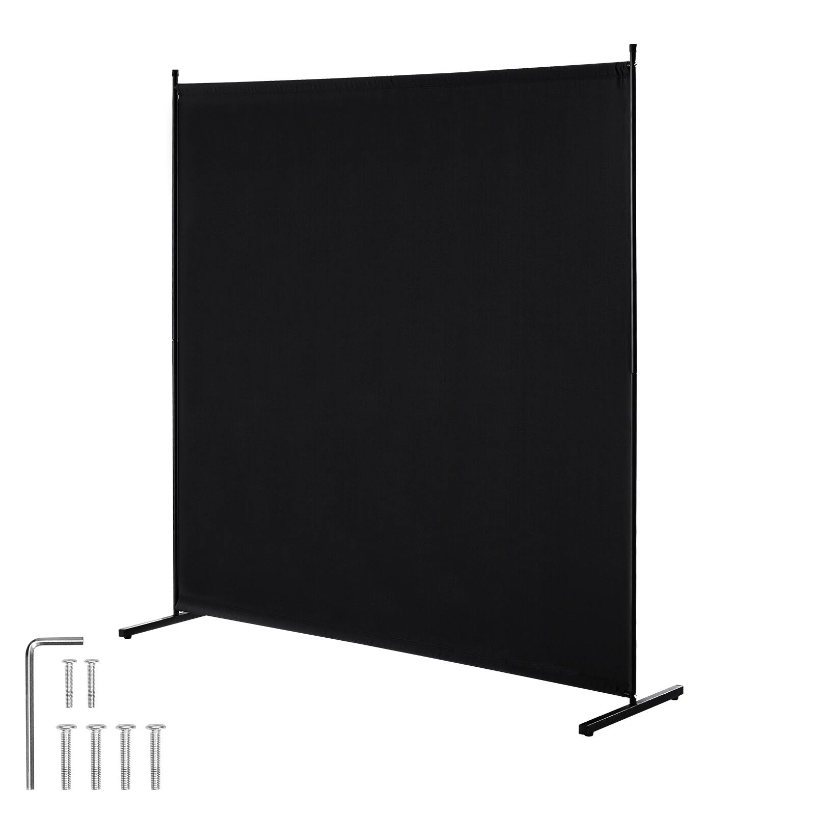 Front. VEVOR - Room Divider, Single Panel Room Divider, 6FT Privacy Screen Indoor, Partition Divider for Room Separation - Black.