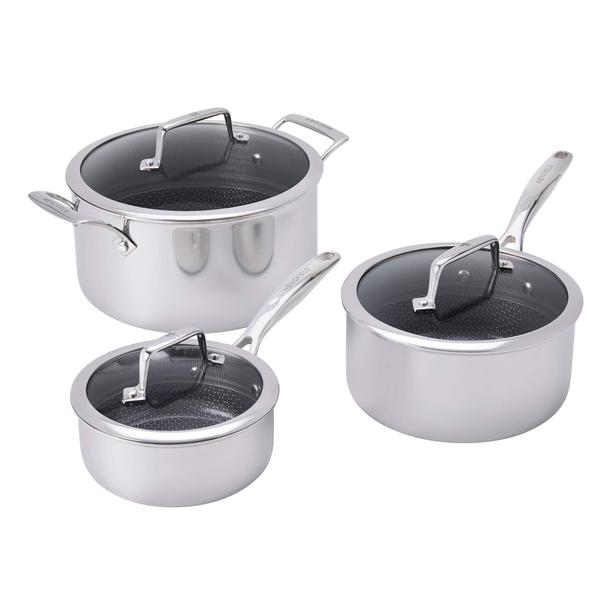Henckels - Paradigm Ceramic 6-pc Dual Performance Pot Set - Stainless Steel