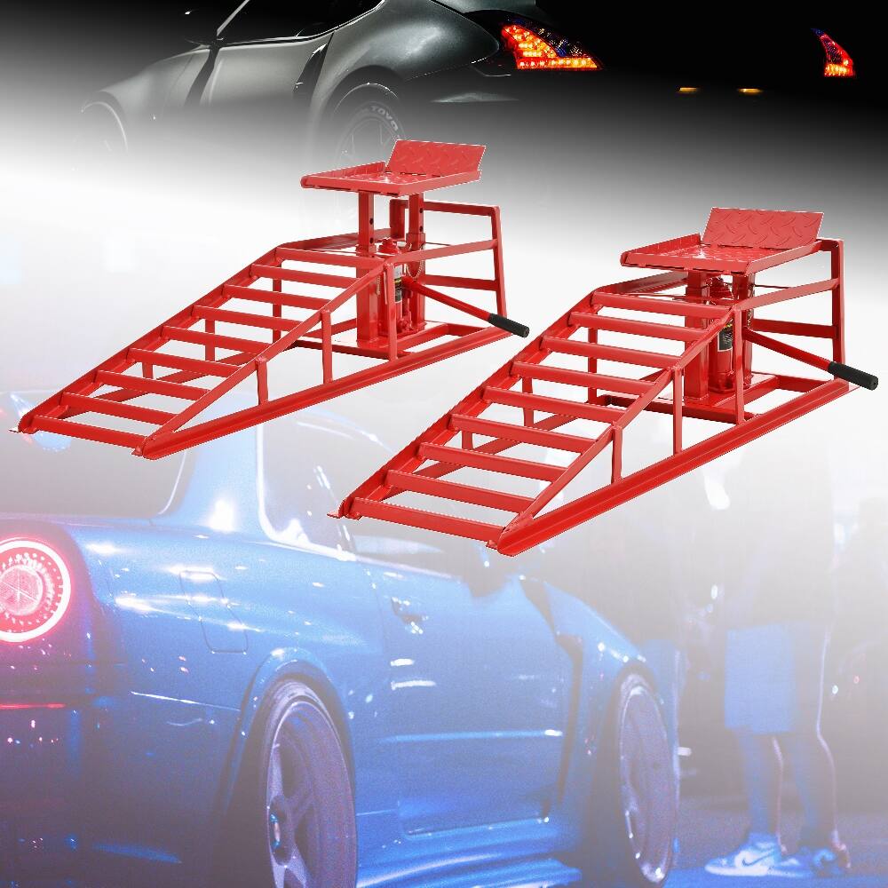 Alt View 10. Ropilly - Ropilly 5 Ton Hydraulic Car Ramps 10000 lb Truck Service Lift 2 Pack Red.