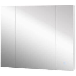 Kleankin - Medicine Cabinet, Wall-Mounted Bathroom Vanity Mirror Organizer with Dimmer Touch Switch - White