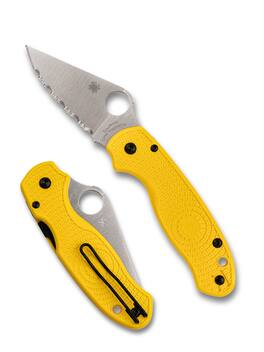 Spyderco - Para 3 Lightweight Salt Foldable Durable Steel Pocket Knife, Yellow