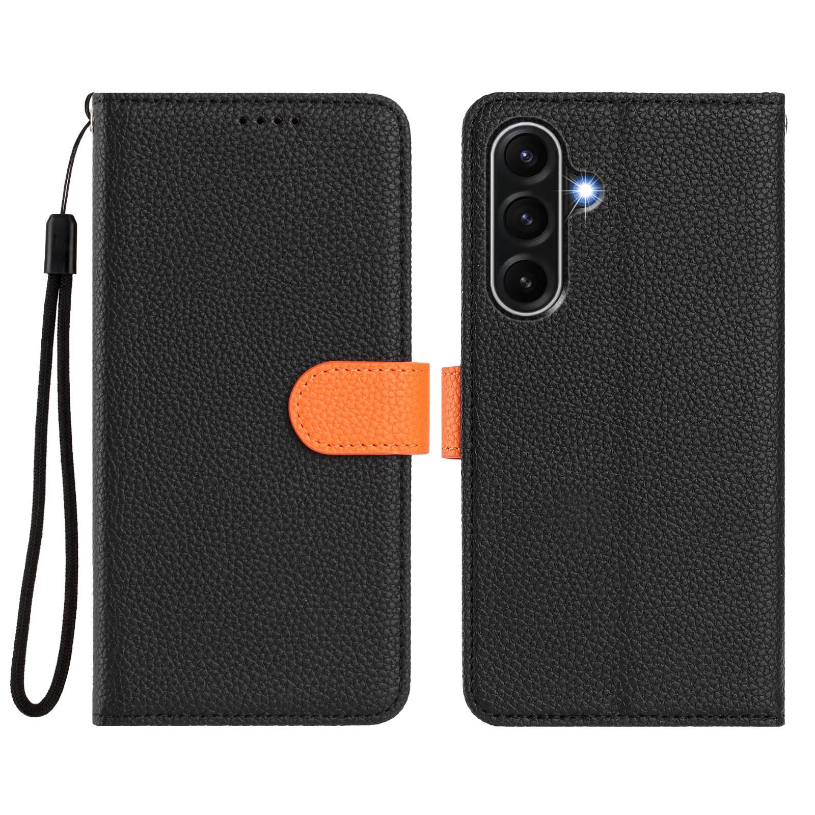 Alt View 4. Dteck - Magnetic Detachable 2-in-1 Wallet Case for Samsung Galaxy A17 5G,PU Leather Flip Cover with Card Slots & Wrist Strap - Black.