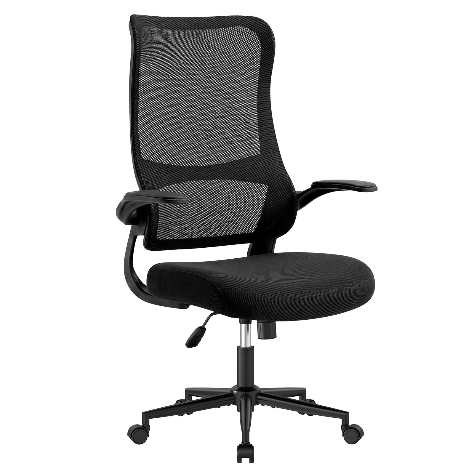 Alt View 4. Pinmoco - Ergonomic Office Chair with Breathable Mesh, Home Desk Chair with Flip-Up Armrests, Lumbar Support and Rocking Tilt - Black.