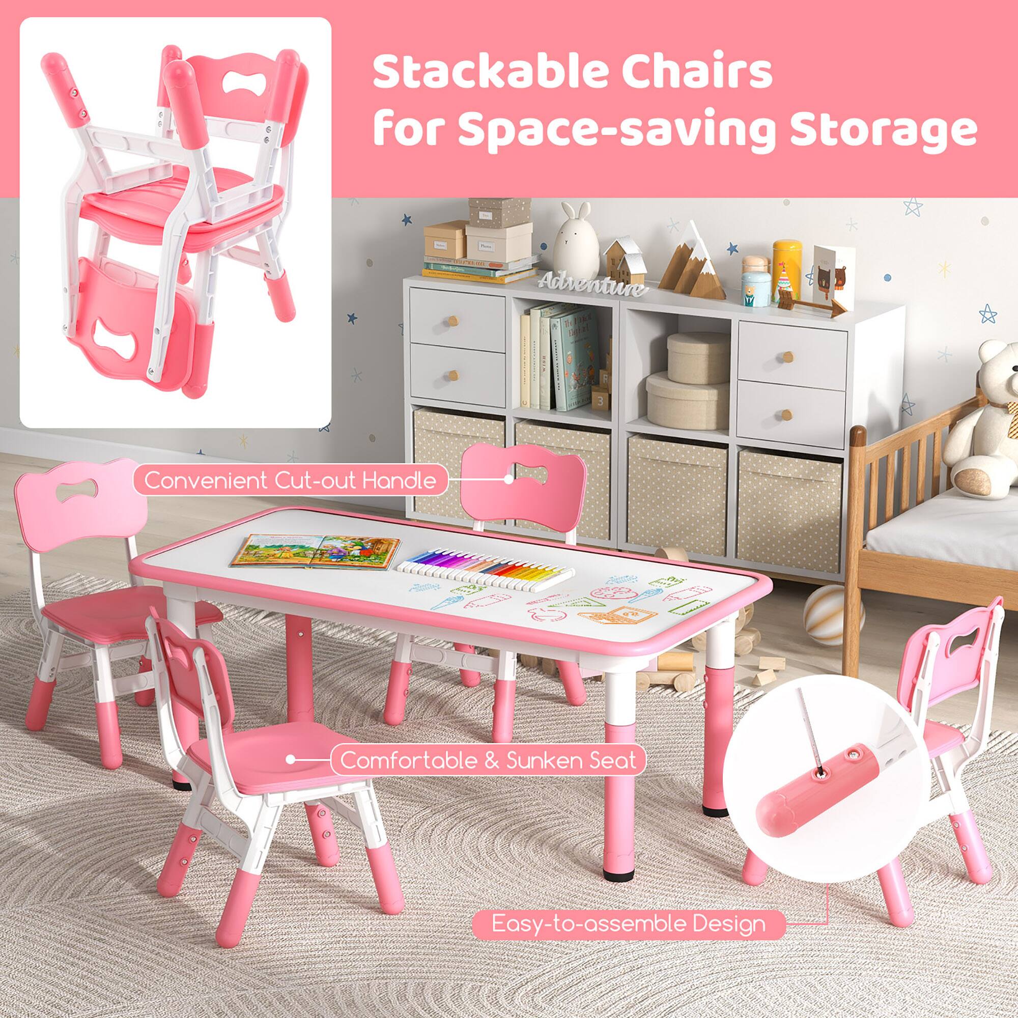 Stackable Chairs for Space-saving Storage

Convenient Cut-out Handle

Comfortable & Sunken Seat

Easy-to-assemble Design