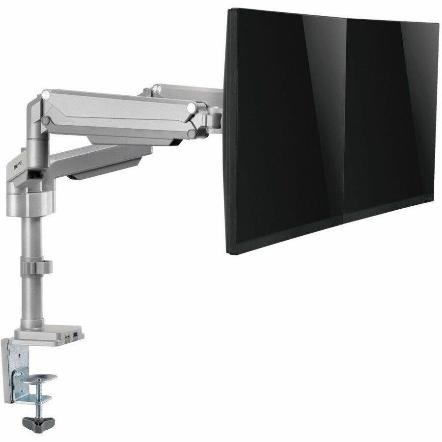 Alt View 4. Tripp Lite - Eaton Tripp Lite Series Dual-Display Gas-Arm Mount for 13" to 34" Monitors - Clamp or Grommet, USB, Audio Ports - Silver.