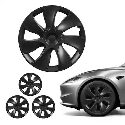 Front. VEVOR - Hubcaps Wheel Covers for 2021-2024 Tesla Model Y, 19 Inch Set of 4 Wheel Rim Cover Hubcaps OEM Style Replacement - Black.