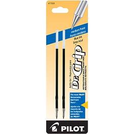 Pilot - Dr. Grip Retractable Ballpoint Pen Refill, Medium Tip, 2/Pack - Blue Ink