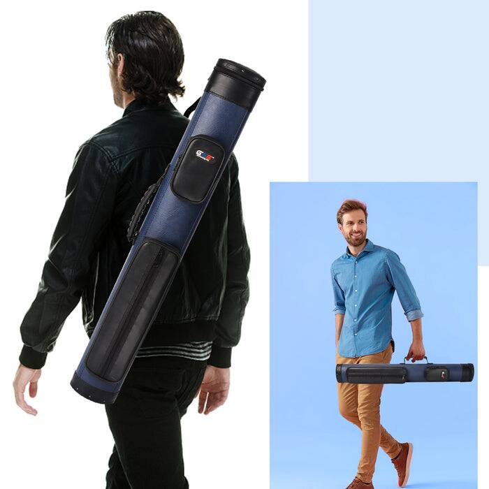 Alt View 4. GSE Games & Sports Expert - 2x2 Oval Deluxe Hard Billiard Pool Cue Stick Carrying Case, Billiard Cue Case - Black/Blue - Black/Blue.