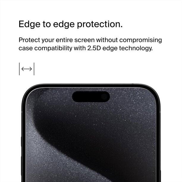 Edge to edge protection.  
Protect your entire screen without compromising case compatibility with 2.5D edge technology.