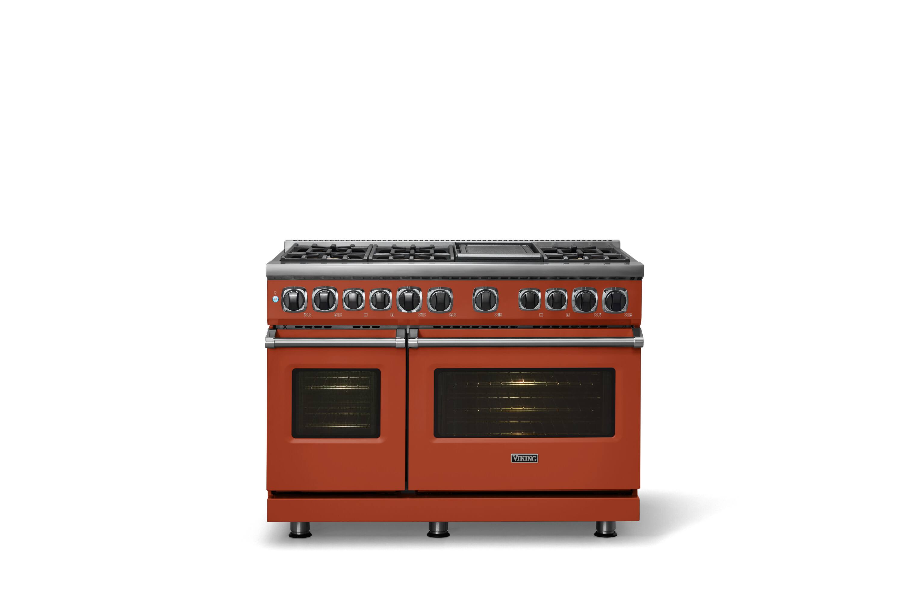 Alt View 1. Viking - 48 in. Wide 6 Burner Dual Fuel Sealed Burner Range with Griddle-LP - Spiced Cider.